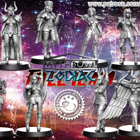 Zodiac Team 12 miniatures Fantasy Football 32mm by RN Estudio