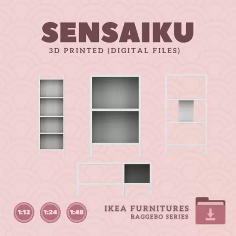 Miniature Replica BAGGEBO Furniture Series - IKEA (1:12,24,48) - 3D Print Instant Download