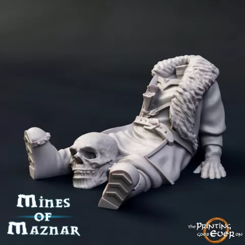 Dead Dwarf Scribe - Supportless - version A by The Printing Goes Ever On