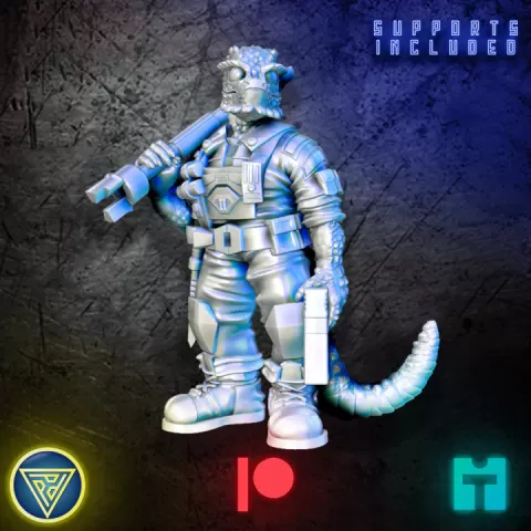 Space Lizard Mechanic by Print Paint Play