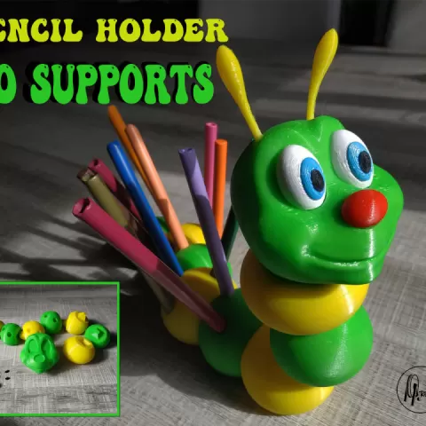 worm pencil holder by Area 3d Studio