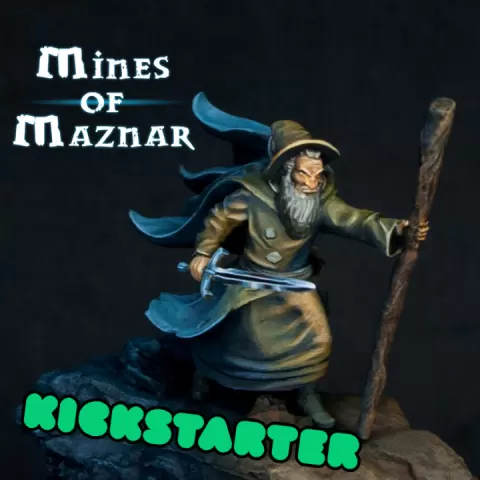 Gollnir the Wizard - Free STL from Mines of Maznar Kickstarter by The Printing Goes Ever On