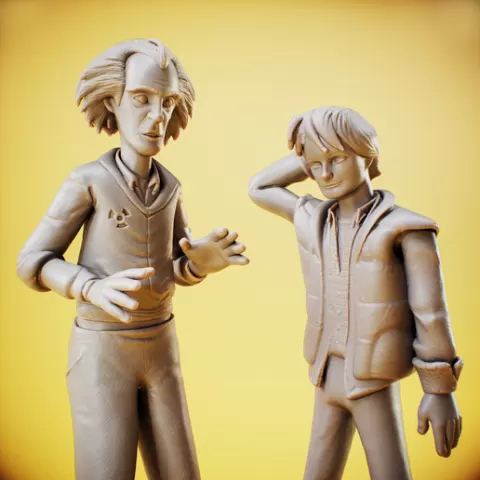 Back to the future Marty and Doc video game Fan Art - Back to the future Marty and Doc video game Fan Art - emmett brown - marty mcfly - Delorean