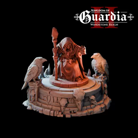 Kingdom of Guardia 2 - Crowblade Black Witch and Altar - Dark Fantasy Sorceress by Dalla Croce Studios
