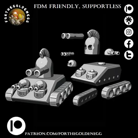 Tank - Supportless, Modular - ForTheGoldenEgg