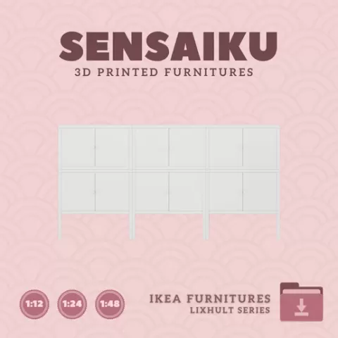 Miniature Replica LIXHULT Cabinet Combo 03 for Miniature Dollhouse - IKEA (1:12,24,48) - 3D Print Instant Download