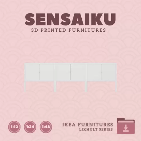 Miniature Replica LIXHULT Cabinet Combination 02 for Miniature Dollhouse - IKEA (1:12,24,48) - 3D Print Instant Download
