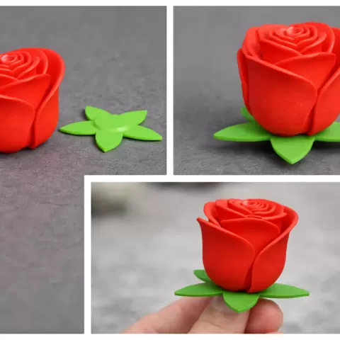 Realistic Rose STL – 3D Printable Rose in 2 Parts – No AMS Needed – Easy Assembly Flower Model – Valentine Gift Decor by yassine reyan