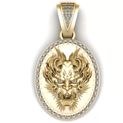 DRAGON FACE COIN PENDANT 3D PRINTABLE MODEL