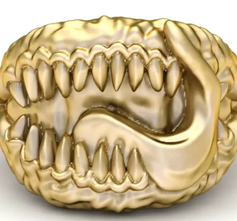 ANIMAL JAW DESIGN RING 3D PRINTABLE MODEL
