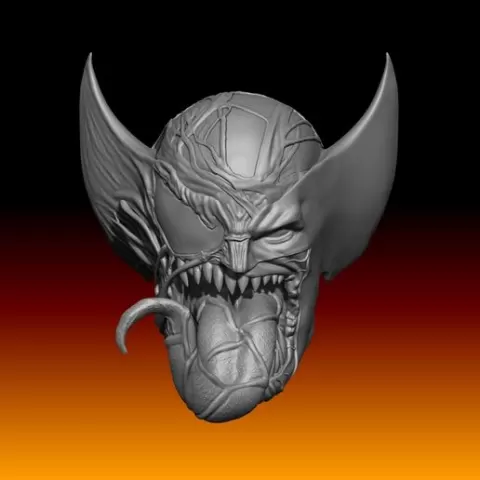 First head wolverine venomized head marvel legends 1/12