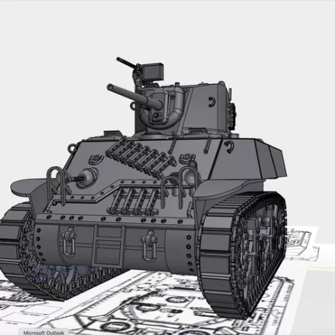 1-35 scale M3A3 light tank / Stuart 5