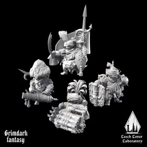 Grasping Janissaries of the Rusted Shore for miniature-agnostic grimdark wargames by LeechLoverLaboratory