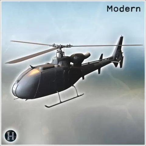 Sud-Aviation SA340/341/342 Gazelle French helicopter (3) - Modern WW2 WW1 World War Diaroma Wargaming RPG Mini Hobby