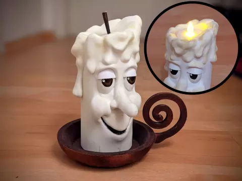 Funny Cartoon Christmas Candle ( no 1 of 4) ( Now also With LED Support)