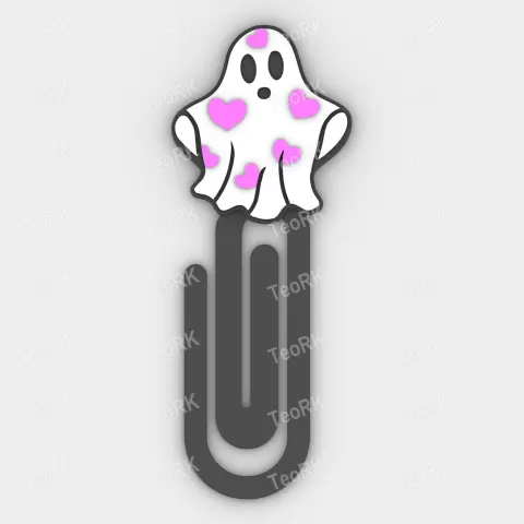 Paperclip ghost hearts - bookmark - TeoRk
