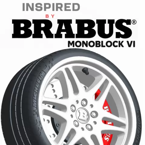 1/18 WHEEL BRABUS MONOBLOCK VI - NISSAN NISMO GTR / LIBERTY WALK / PORSCHE /LEXUS LS400 / BMW / FORD/ SUBARU STI WRX / MITSUBISHI EVO / AE86 / MUGEN / TYPE R / PRODRIVE /MERCEDES / VAUXHALL / ATS /