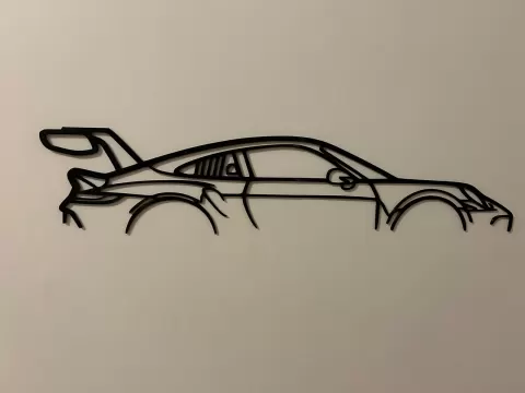 Porsche 911 992 GT3RS silhouette wall decoration