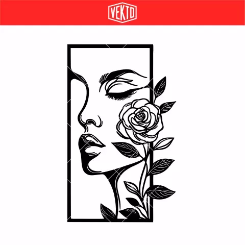 Woman with Roses STL – Elegant Floral 3D Print Model - vektointernational