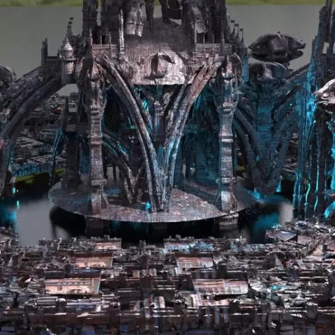 Steampunk medieval Ages architecture 3