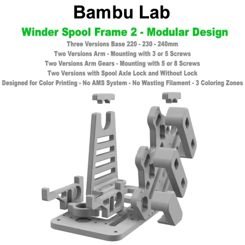Bambu Lab - Winder Spool Frame 2 - Modular Design