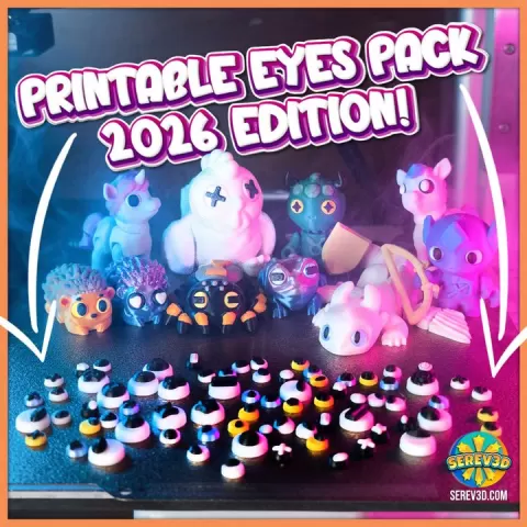 2026 Printable Craft Eyes - Faster, Sharper, Low-Waste 6mm-15mm Eyes for Flexi 3D Prints by SEREV3d