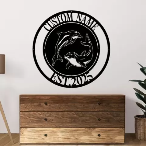 Custom Dolphin Metal Sign