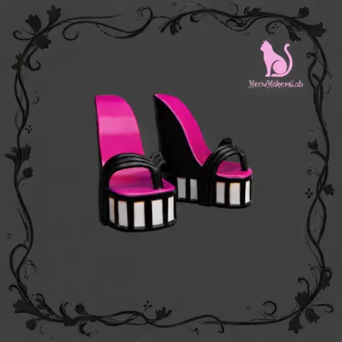 Rectangle Pattern Shoes Compatible with Monster High