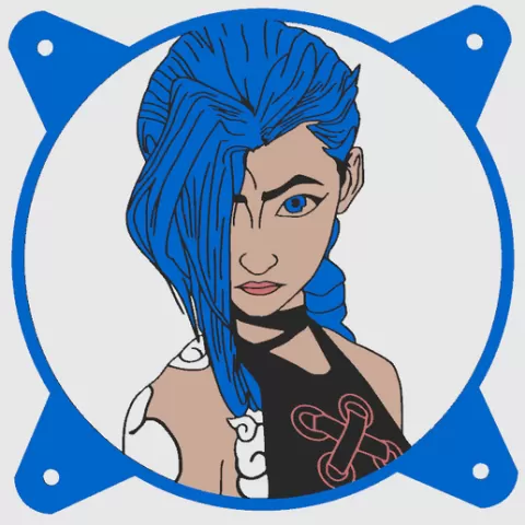FAN COVER 120mm jinx league of legends arcane Multicolor 4 Collors