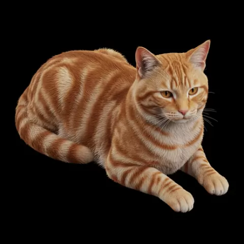 Cat lying slightly turned body, cat, kitten, pet, animal, feline, cute, adorable, playful, lazy, curious, whiskers, tail, fur, paws