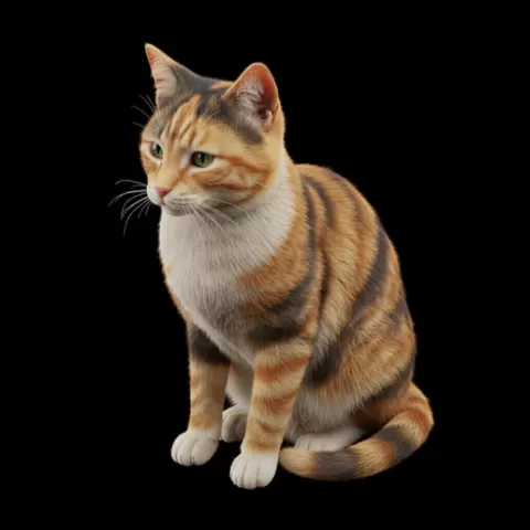Patchy mixed color cat sitting, cat, kitten, pet, animal, feline, cute, adorable, playful, lazy, curious, whiskers, tail, fur, paws
