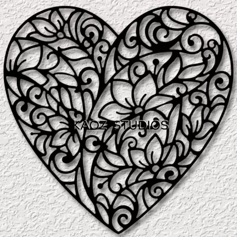 heart flowers wall art floral heart wall decor valentines day decoration