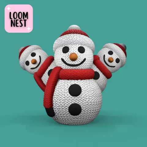 Snwoman Knitted - Crochet - Christmas Decoration - 3D Print - LoomNest
