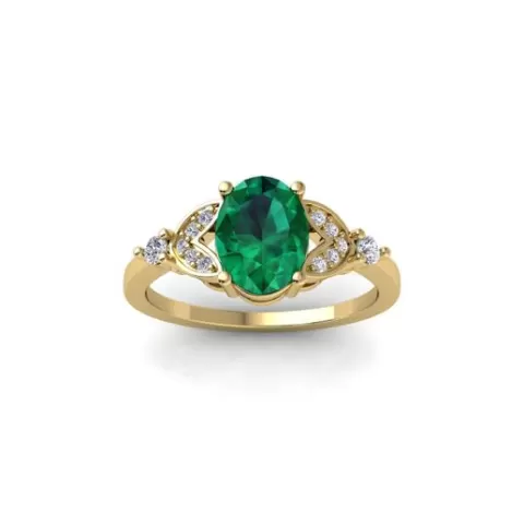 Ovel Gem Stone Ring 3d Model