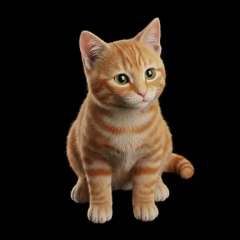 Kitten sitting slightly tilted, cat, kitten, pet, animal, feline, cute, adorable, playful, lazy, curious, whiskers, tail, fur, paws