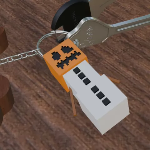 Minecraft Snow Golem Key Ring