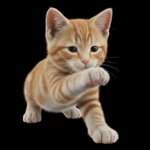 Kitten paw reaching forward, cat, kitten, pet, animal, feline, cute, adorable, playful, lazy, curious, whiskers, tail, fur, paws