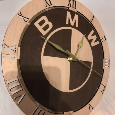 BMW laser-cut clock