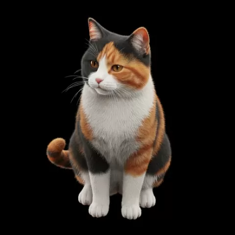 Japanese Bobtail sitting short tail, cat, kitten, pet, animal, feline, cute, adorable, playful, lazy, curious, whiskers, tail, fur, paws