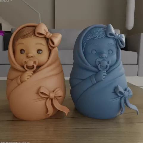 Sweet Swaddled Baby Girl STL bring cutness and purity - HIve