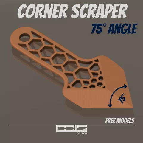 Corner scraper, 75 degree angle, also useful with printbed - CHRIS DESIGN