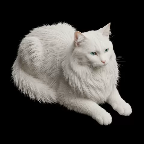 Turkish Angora lying soft, cat, kitten, pet, animal, feline, cute, adorable, playful, lazy, curious, whiskers, tail, fur, paws