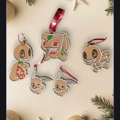 Pokemon gingerbread ornaments