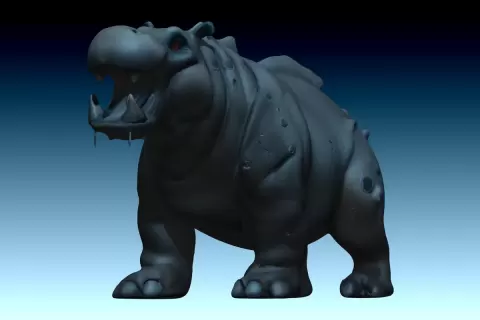 Hippo Creature Model - FREE for personal use