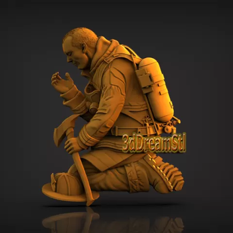 Fireman Pray STL model, Taurus 3d ,CNC router engraver, artcam, aspire, cnc files, wood, art, wall decor, CNC