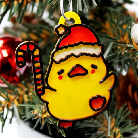 Christmas Cute Duck Decoration Ornament Christmas Tree Earrings Keyring Keychain Festive Ball