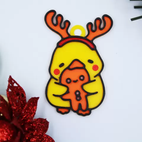 Christmas Cute Duck Decoration Ornament Christmas Tree Earrings Keyring Keychain Festive Ball
