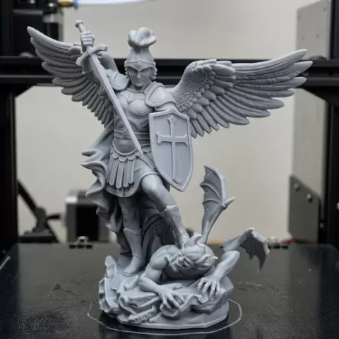 Saint Michael Archangel Winged Demon Statue