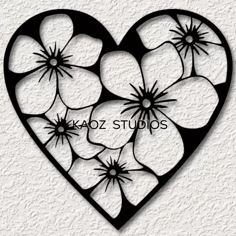 Hibiscus heart wall art love wall decor valentines day flowers decoration