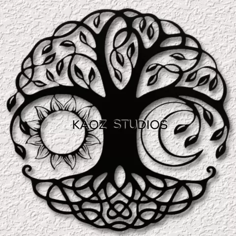 mandala tree of life wall art sun and moon wall decor spiritual decoration